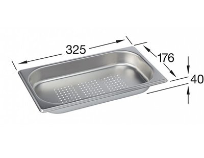 Коландер для кухонної мийки 1/3 325x176x40 із нержавіючої сталі (829906K1) KMNAVARA37208 фото