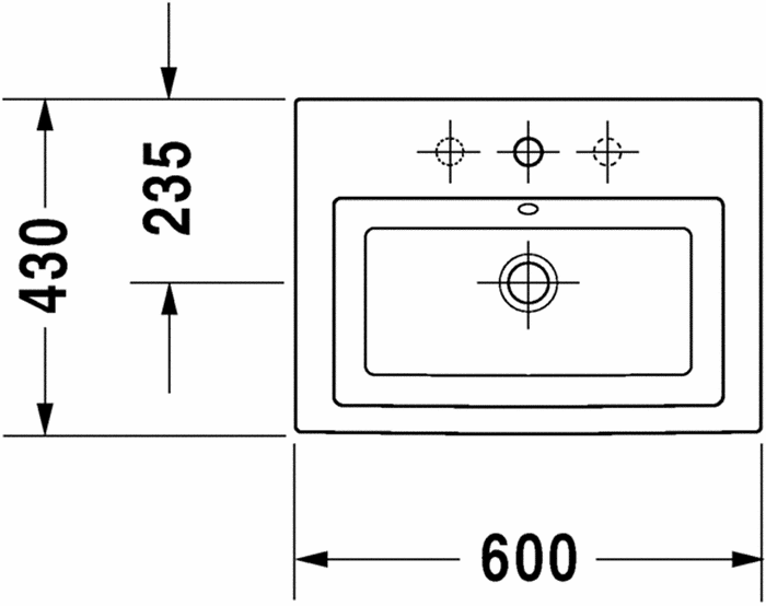 2ND FLOOR Умивальник вбудований на стільницю 60х43 см (0347600000) KMNAVARA41509 фото