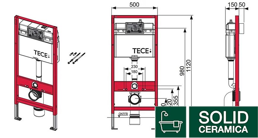 Установочный модуль TECEbase для унитазов (9400001) KMNAVARA34145 фото