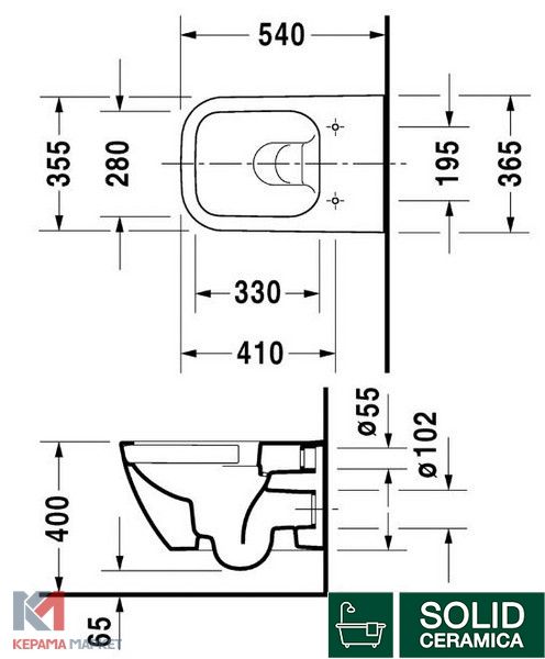 HAPPY D.2 Унітаз підвісний Rimless 54х36 см 2222090000) KMNAVARA20576 фото