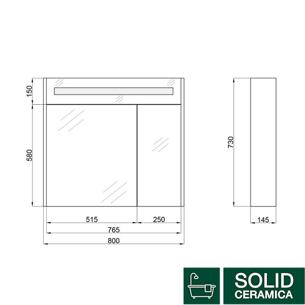 Зеркальный шкаф подвесной Qtap Robin 800х730х145 White с LED-подсветкой QT1377ZP8001W SD00045853 фото