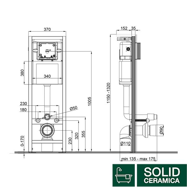 Инсталляция для унитаза Qtap Nest Uni QT0233M370 SD00042963 фото