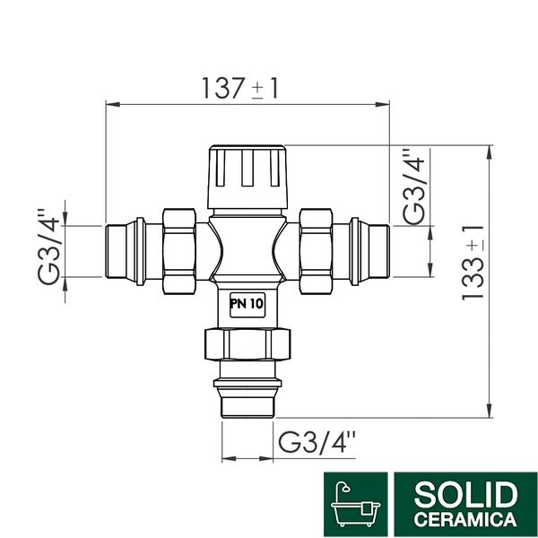 Змішувач термостатичний SD Forte 3/4" SF010W20 SD00039981 фото