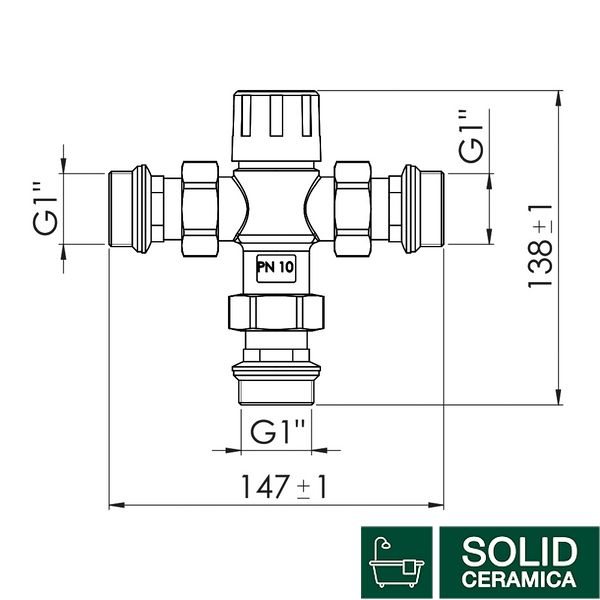 Смеситель термостатический SD Forte 1" SF010W25 SD00039982 фото