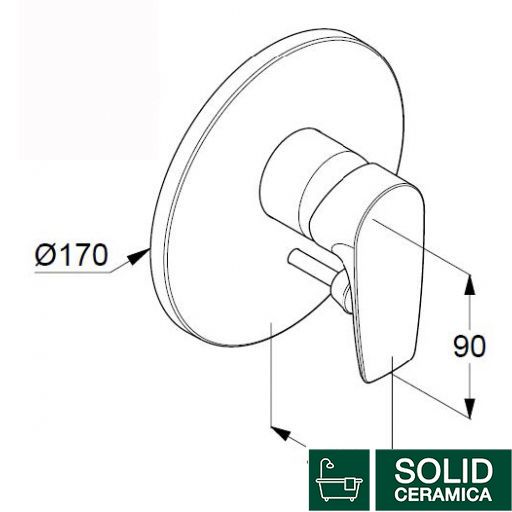 346500575 PureSolid Наружная часть смесителя д/ванны 401770 фото