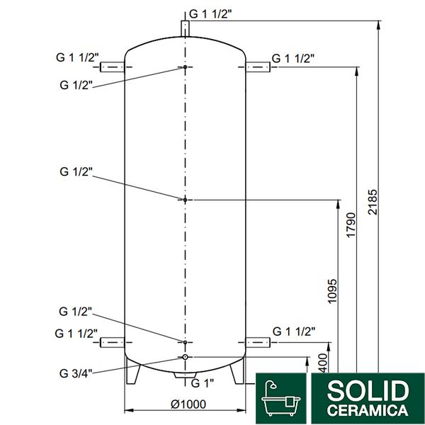 Теплоакумулятор Thermo Alliance TA-ТАМ-00 1500 (без ізоляції) SD00048837 фото