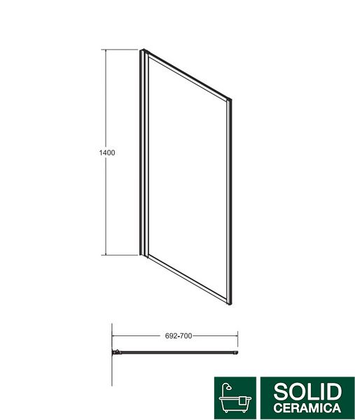 Шторка для ванни BESCO Enzo-1S 70x140 KMNAVARA48728 фото