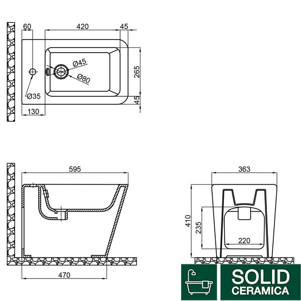 Біде підлогове Qtap Tern 560х360х400 White QT1744003CW SD00042534 фото