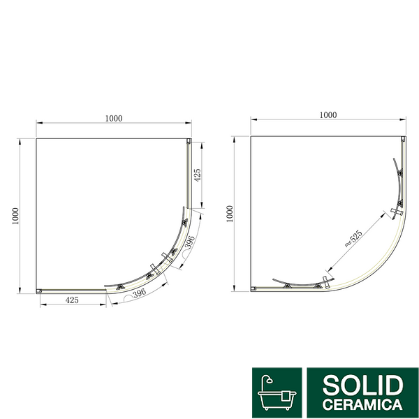 SHQC51106 FRAME Душевая кабина, раздвижная - четверть круга 100*100 - хром/прозрачное стекло 276005 фото