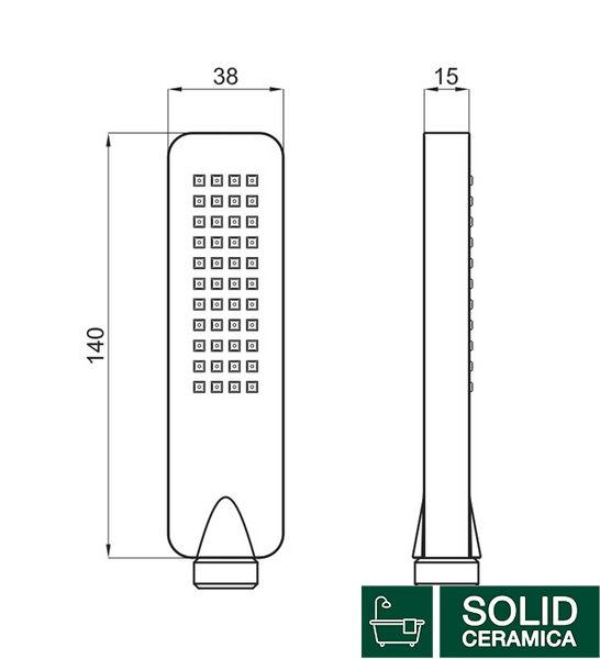 LOUNGE Ручний душ 140х38 мм 1 функція, колір мідь (100210917) KMNAVARA23788 фото