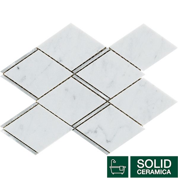 G113 VICTORIAN RHOMBUS CARRARA ALUMINIUM 20.5х24 (мозаїка) KMNAVARA29979 фото