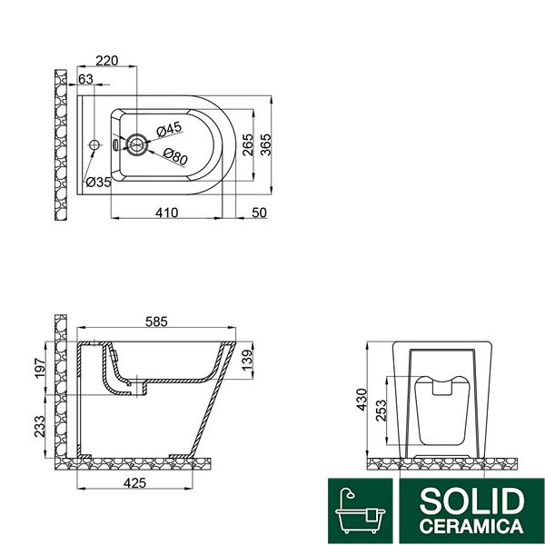 Биде напольное Qtap Scorpio 530x360x395 Matt black QT14441003CMB SD00042524 фото