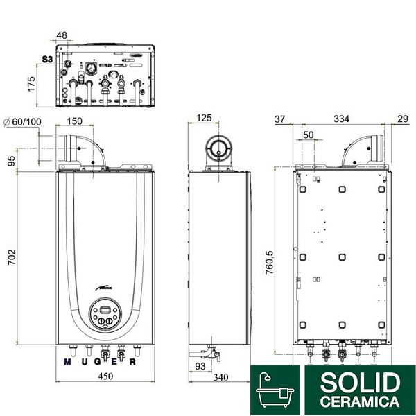 Котел газовый Sime Brava One 40 BF 37 кВт двухконтурный SD00031459 фото