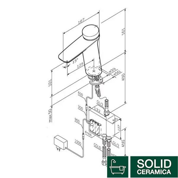 F50A02400 Inspire V2.0, смеситель для умывальника, электронный, хром, шт. 468519 фото