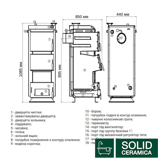 Котел твердотопливный стальной Thermo Alliance Ferrum V 3.0 FSF 16-20 SD00050451 фото