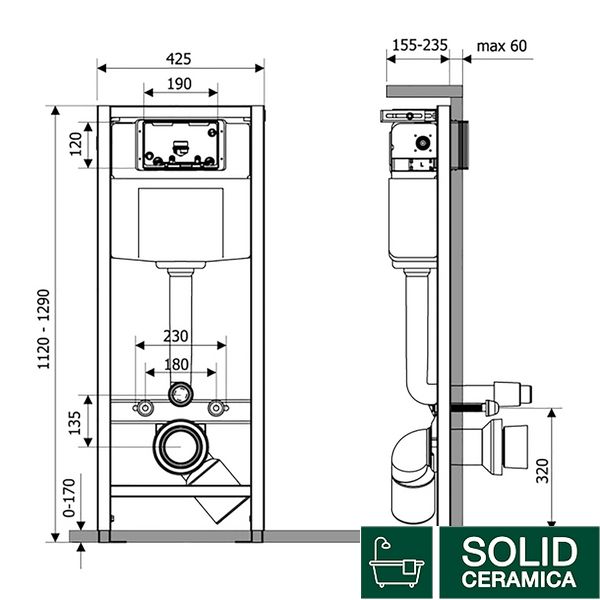 Инсталляция для унитаза Qtap Nest QT0133M425 SD00038760 фото