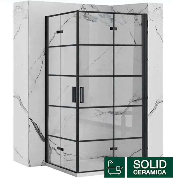 Душова кабіна REA MOLIER 2 BLACK 80x90 REA-K8537 + REA-K8538 фото