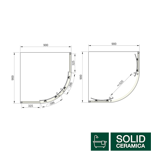 SHQC51906 FRAME Душова кабіна, розсувна - чверть кола 90*90 - хром/прозоре скло(1уп) 275994 фото