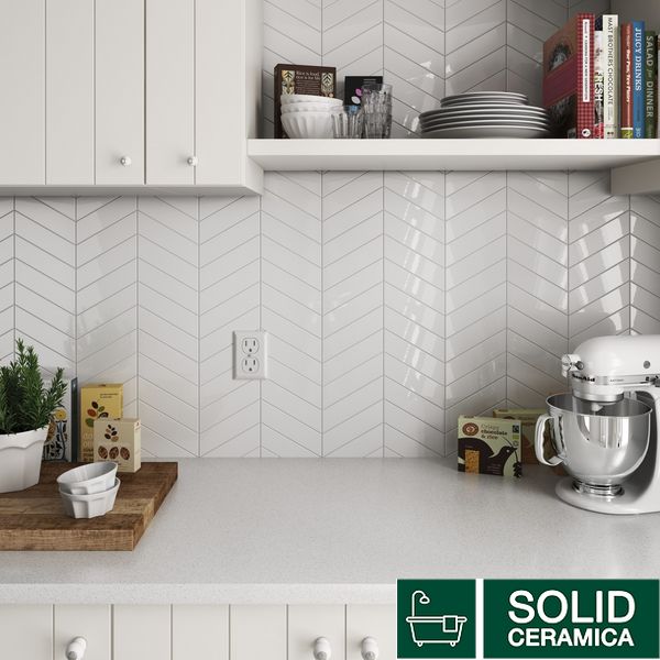 Плитка EQUIPE CERAMICAS 23344 CHEVRON WALL WHITE left 493298 фото