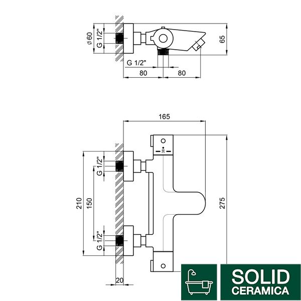 Смеситель термостатический для ванны Qtap Inspai-Therm CRMT300800 SD00047504 фото