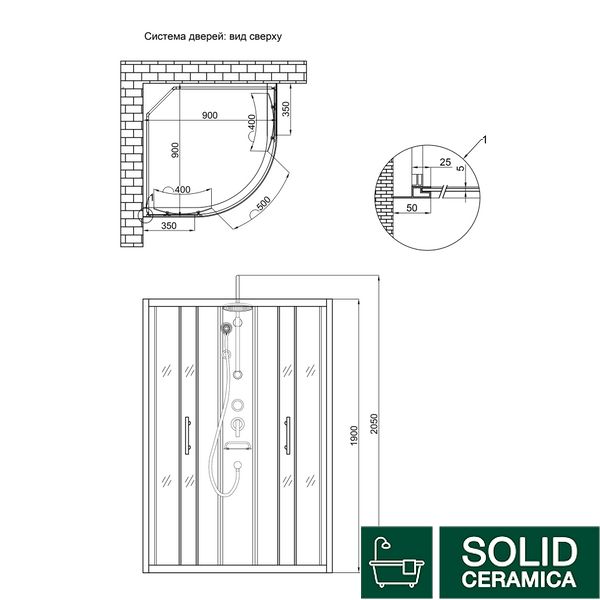 Душевой бокс Lidz Majatek SB90x90.BLA.LOW.TR, стекло прозрачное 5 мм без поддона SD00047574 фото