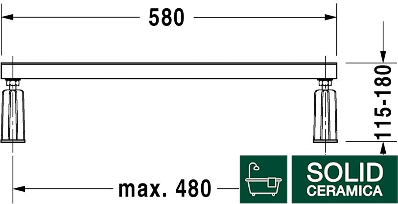 Комплект ніжок з двох штук (100 см) для ванн (790127000000000) KMNAVARA49285 фото