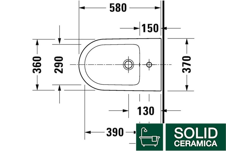 D-NEO Біде підлогове пристінне 58х37 см (22951000001) WonderGliss KMNAVARA53179 фото