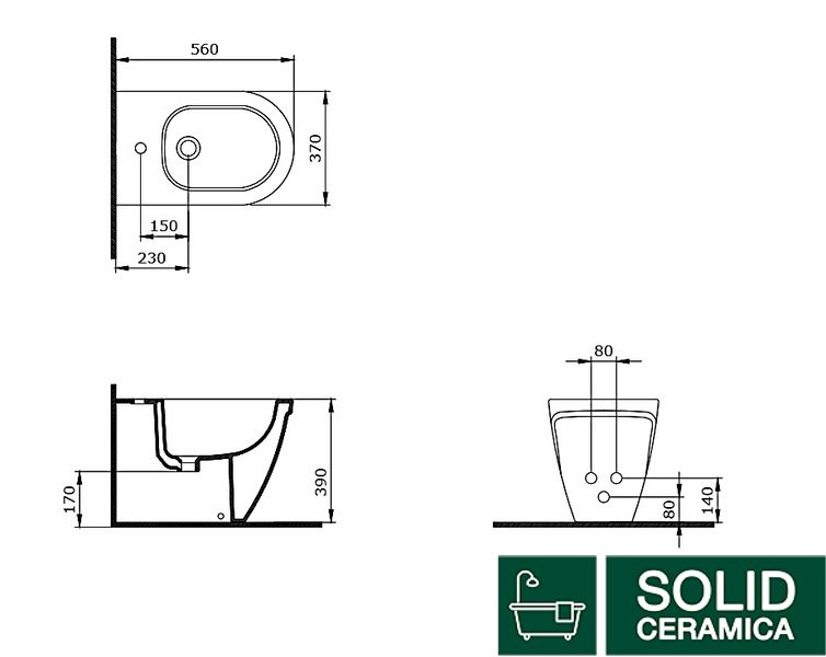 Біде підлогове TAORMINA ARCH матове чорне (1019-004-0120) KMNAVARA03630 фото