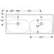 500.627.01.2 Geberit Acanto Умивальник подвійний 120 см, з двома отворами, з переливом, з системою швидкого монтажу, білий 439001 фото 3