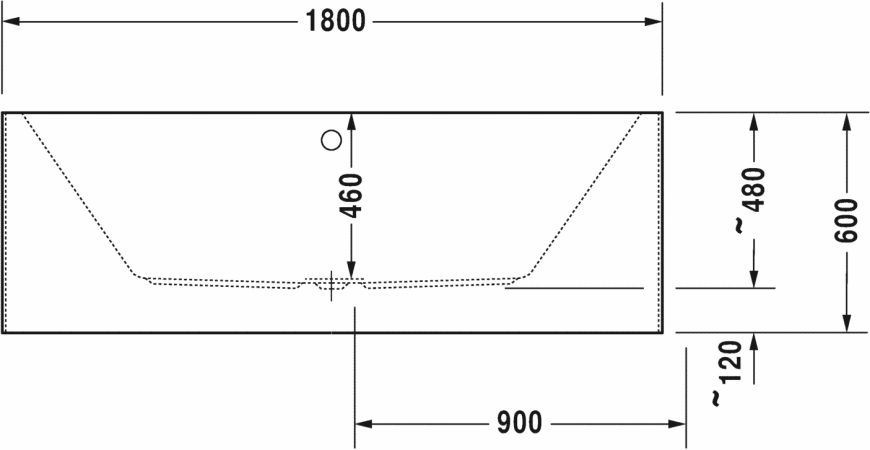 VERO AIR Ванна пристінна 180x80 см на рамі з панеллю, акрилова (700417000000000) KMNAVARA41430 фото