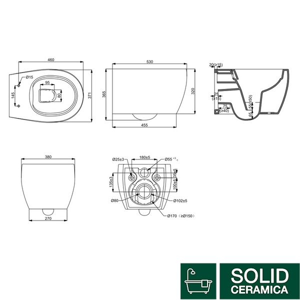 3020155W ACQUA NEW Унітаз підвісний безобідковий, тонка кришка soft-close, quickfix, білий матовий ( 2пак) 459087 фото