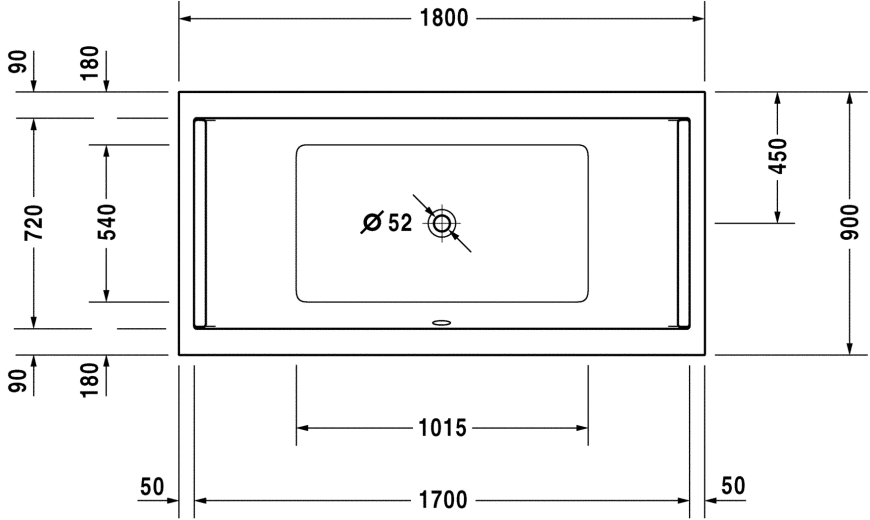 STARCK Ванна 180x90 см акрилова (700339000000000) KMNAVARA41443 фото