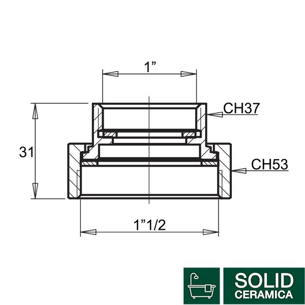 Переходник плоский Icma 1" 1/2х1" ВН №796 SD00030553 фото