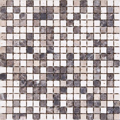 Мозаїка MOZAICO DE LUX K-MOS TRAVERTINO MIX EMPERADOR (15X15) 324512 фото