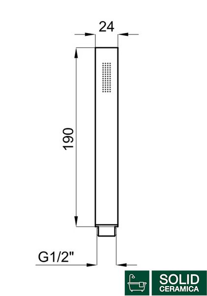 COMPLEMENTOS Ручний душ MINIMAL 190х24 мм чорний, 1 функція (100213256) KMNAVARA23713 фото