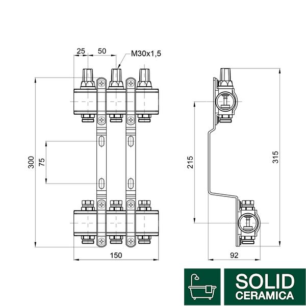 Коллектор SD Forte 1" 3 выхода SF002W3 SD00039964 фото