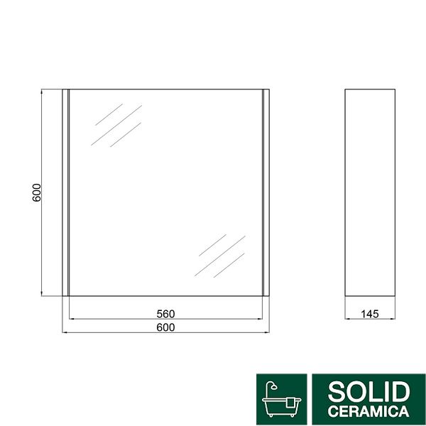 Дзеркальна шафа підвісна Qtap Scorpio 600х600х145 White QT1477ZP601W SD00045060 фото