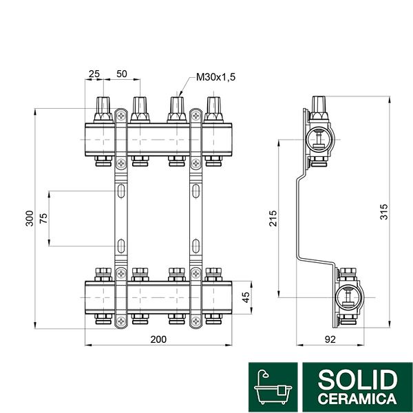 Коллектор SD Forte 1" 4 выхода SF002W4 SD00039965 фото