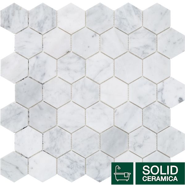 Мозаїка MOZAICO DE LUX C-MOS HEXAGON BIANCO CARRARA POL 418870 фото